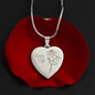 Personalized Birth Flower Necklace - July - Lily - Engraved Heart