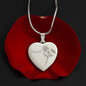 Personalized Birth Flower Necklace - November - Chrysanthemum - Engraved Heart