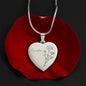 Personalized Birth Flower Necklace - January - Carnation - Engraved Heart