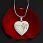 Personalized Birth Flower Necklace - October - Cosmos - Engraved Heart