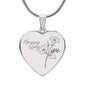 Personalized Birth Flower Necklace - September - Morning Glory - Engraved Heart