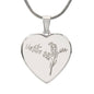 Personalized Birth Flower Necklace - May - Lily Of The Valley - Engraved Heart