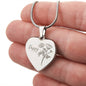 Personalized Birth Flower Necklace - August - Poppy - Engraved Heart