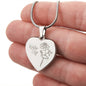 Personalized Birth Flower Necklace - July - Lily - Engraved Heart