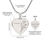 Personalized Birth Flower Necklace - January - Carnation - Engraved Heart
