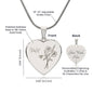 Personalized Birth Flower Necklace - February - Violet - Engraved Heart