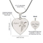 Personalized Birth Flower Necklace - March - Daffodil - Engraved Heart