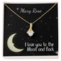 Personalized Necklace Jewelry Gift - Love You To The Moon - Customize the Name