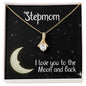 Step Mom Necklace Jewelry Gift - Love You To The Moon