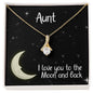 Aunt Necklace Jewelry Gift - Love You To The Moon