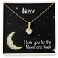 Niece Necklace Jewelry Gift - Love You To The Moon