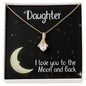 Daughter Necklace Jewelry Gift - Love You To The Moon