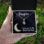 Daughter Necklace Jewelry Gift - Love You To The Moon