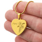 Personalized Birth Flower Necklace - March - Daffodil - Engraved Heart