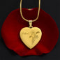 Personalized Birth Flower Necklace - March - Daffodil - Engraved Heart