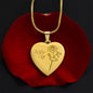 Personalized Birth Flower Necklace - July - Lily - Engraved Heart