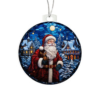 Load image into Gallery viewer, Stained Glass Style Santa Claus Holiday Ornament - Father Christmas on Acrylic - Style 3

