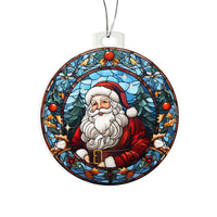 Load image into Gallery viewer, Stained Glass Style Santa Claus Holiday Ornament - Father Christmas on Acrylic - Style 1
