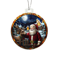 Load image into Gallery viewer, Stained Glass Style Santa Claus Holiday Ornament - Father Christmas on Acrylic - Style2

