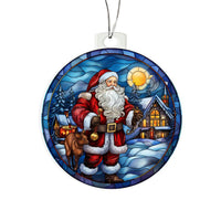 Load image into Gallery viewer, Stained Glass Style Santa Claus Holiday Ornament - Father Christmas on Acrylic - Style 5
