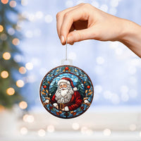 Load image into Gallery viewer, Stained Glass Style Santa Claus Holiday Ornament - Father Christmas on Acrylic - Style 1
