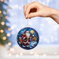 Load image into Gallery viewer, Stained Glass Style Santa Claus Holiday Ornament - Father Christmas on Acrylic - Style 5
