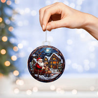 Load image into Gallery viewer, Stained Glass Style Santa Claus Holiday Ornament - Father Christmas on Acrylic - Style 4
