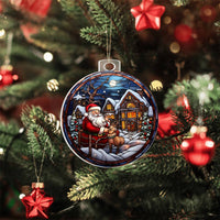 Load image into Gallery viewer, Stained Glass Style Santa Claus Holiday Ornament - Father Christmas on Acrylic - Style 4
