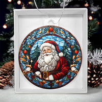 Load image into Gallery viewer, Stained Glass Style Santa Claus Holiday Ornament - Father Christmas on Acrylic - Style 1
