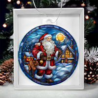 Load image into Gallery viewer, Stained Glass Style Santa Claus Holiday Ornament - Father Christmas on Acrylic - Style 5
