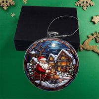Load image into Gallery viewer, Stained Glass Style Santa Claus Holiday Ornament - Father Christmas on Acrylic - Style 4
