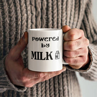 Load image into Gallery viewer, Milk Lover Mug - Funny Mug - Powered By Carton - White 11oz Mug
