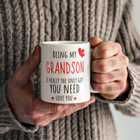 Load image into Gallery viewer, GrandSon Mug - Only Gift Red Heart - Funny White 11 oz Mug
