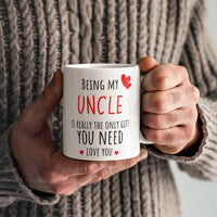 Load image into Gallery viewer, Uncle Mug - Only Gift Red Heart - Funny White 11 oz Mug
