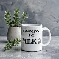 Load image into Gallery viewer, Milk Lover Mug - Funny Mug - Powered By Carton - White 11oz Mug
