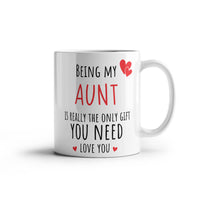 Aunt Mug - Only Gift Red Heart - Funny White 11 oz Mug