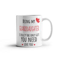 Load image into Gallery viewer, GrandDaughter Mug - Only Gift Red Heart - Funny White 11 oz Mug
