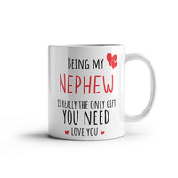 Load image into Gallery viewer, Nephew Mug - Only Gift Red Heart - Funny White 11 oz Mug
