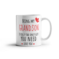Load image into Gallery viewer, GrandSon Mug - Only Gift Red Heart - Funny White 11 oz Mug
