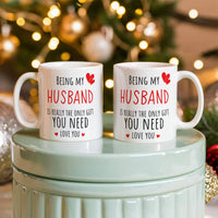 Load image into Gallery viewer, Husband Mug - Only Gift Red Heart - Funny White 11 oz Mug
