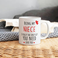 Load image into Gallery viewer, Niece Mug - Only Gift Red Heart - Funny White 11 oz Mug
