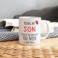 Load image into Gallery viewer, Son Mug - Only Gift Red Heart - Funny White 11 oz Mug
