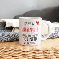 Load image into Gallery viewer, GrandDaughter Mug - Only Gift Red Heart - Funny White 11 oz Mug
