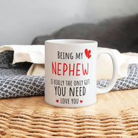 Load image into Gallery viewer, Nephew Mug - Only Gift Red Heart - Funny White 11 oz Mug
