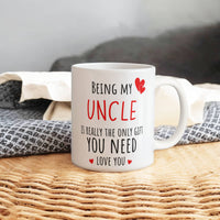 Load image into Gallery viewer, Uncle Mug - Only Gift Red Heart - Funny White 11 oz Mug
