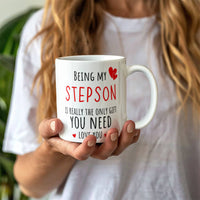 Load image into Gallery viewer, StepSon Mug - Only Gift Red Heart - Funny White 11 oz Mug
