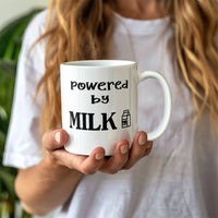 Load image into Gallery viewer, Milk Lover Mug - Funny Mug - Powered By Carton - White 11oz Mug
