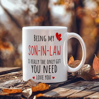 Load image into Gallery viewer, Son-In-Law Mug - Only Gift Red Heart - Funny White 11 oz Mug
