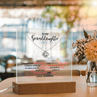 Load image into Gallery viewer, Unique Keepsake Granddaughter Necklace with Message Plaque
