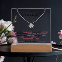 Load image into Gallery viewer, Unique Keepsake Granddaughter Necklace with Message Plaque
